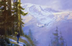 "Rainier Encounter" - Jack Fellows - Boeing Model 247 Aviation Art